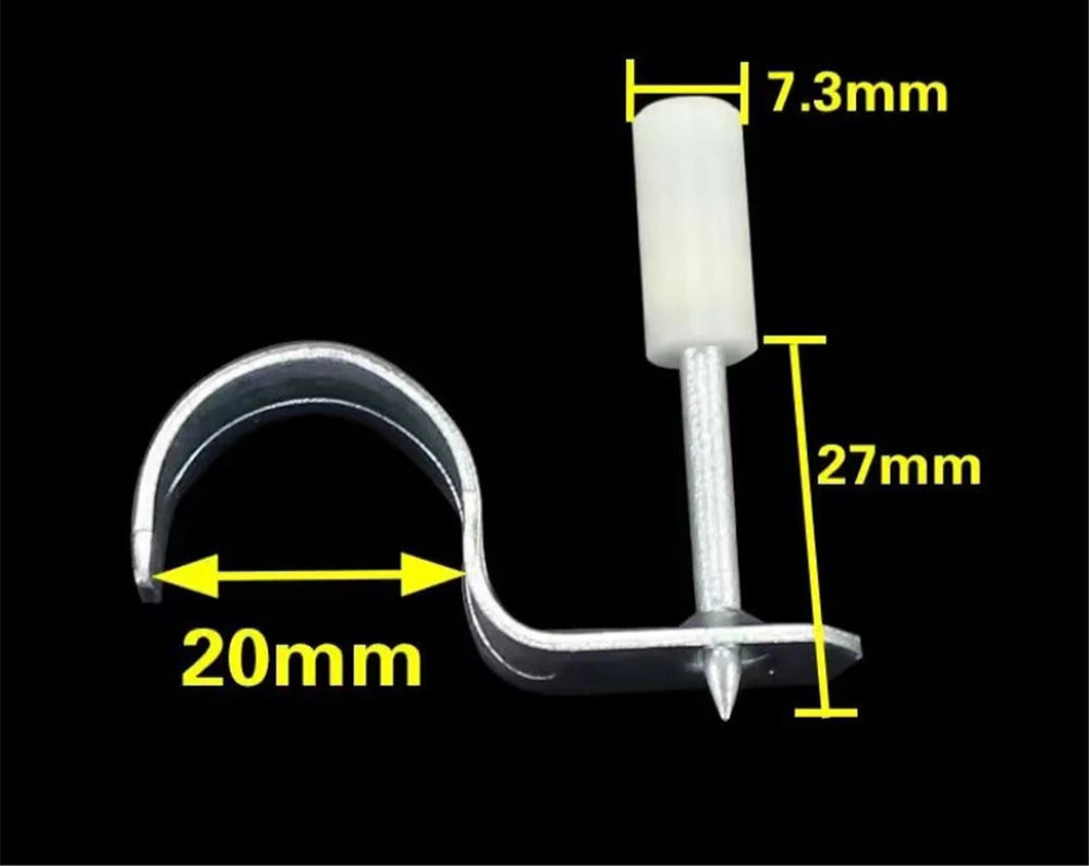 Clous aciers jardin de 20 mm avec fixation en plastique, idéaux pour un maintien solide dans le jardin