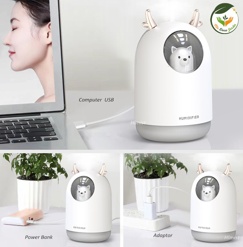 Diffuseur d'huiles essentielles design HIMIST™ en blanc, à la fois humidificateur et décoratif, parfait pour votre espace de vie