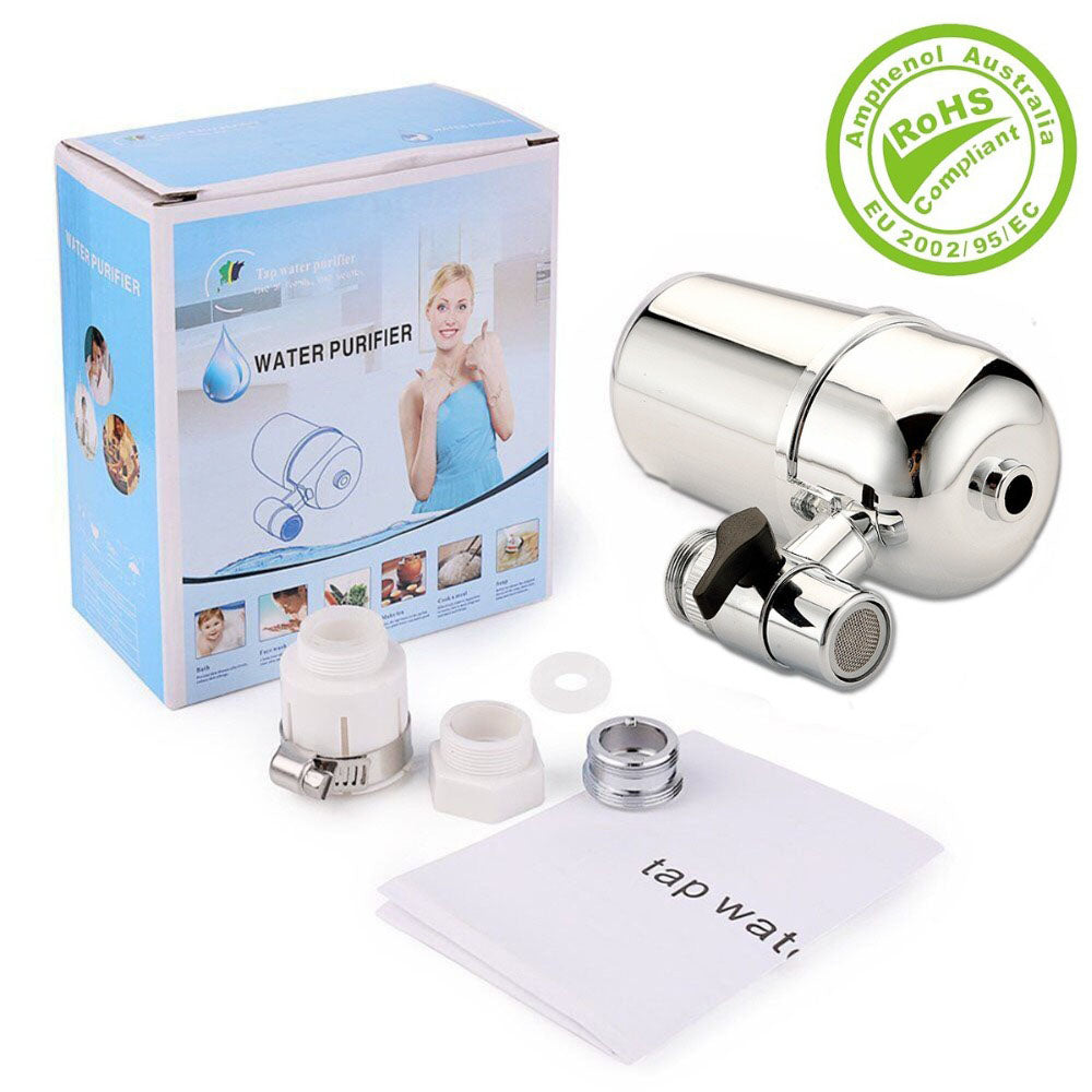 Kit filtre eau robinet alcalin en acier inoxydable pour purifier l'eau potable avec accessoires inclus pour installation facile