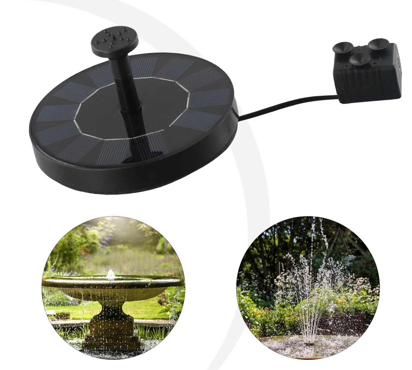 Fontaine Solaire Flottante LED pour Jardin FONTALED