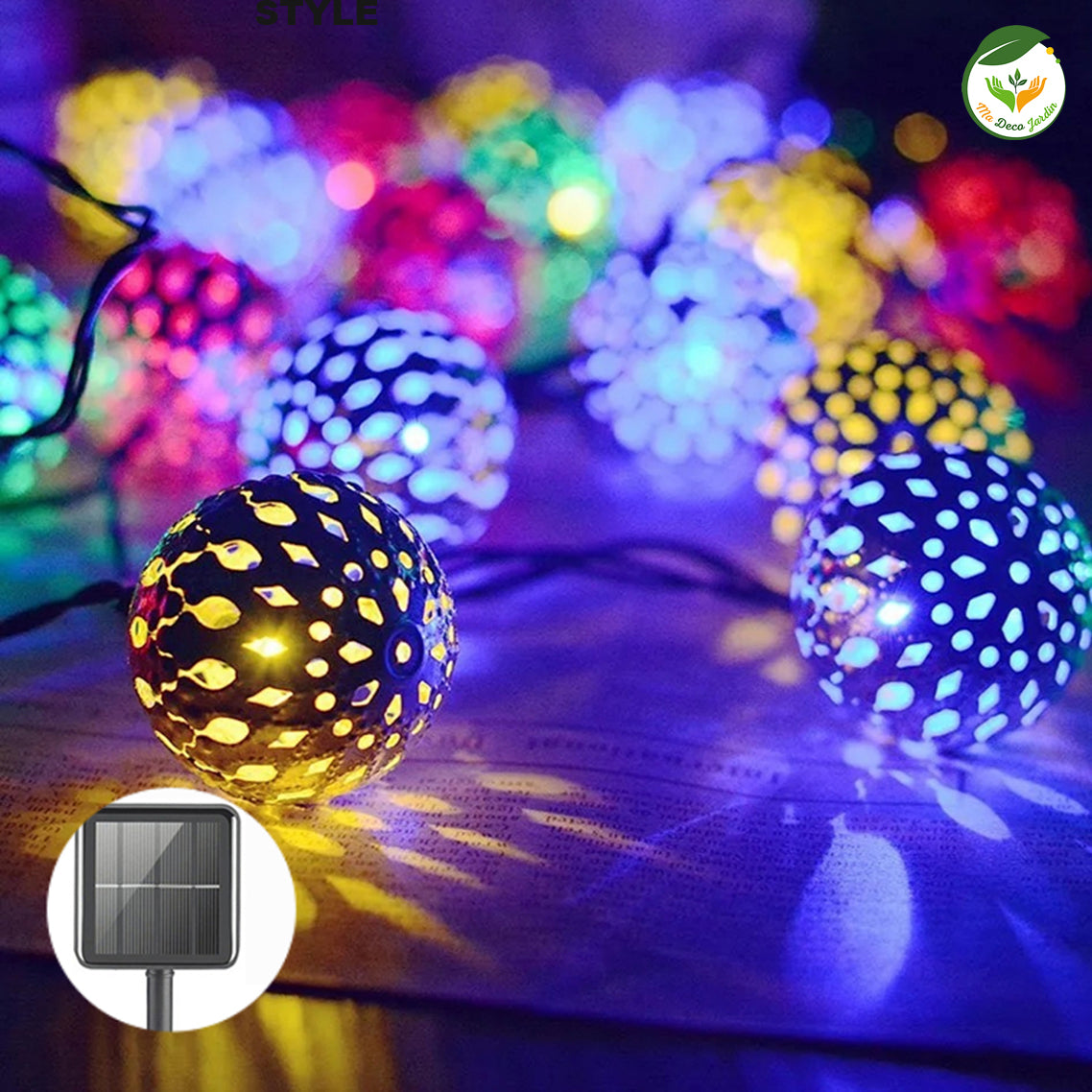 Guirlande LED pour terrasse avec lumieres multicolores