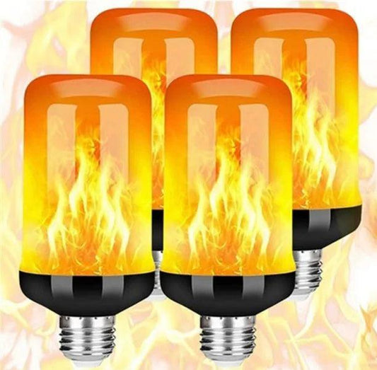 Quater ampoules LED à flamme imitation flamme avec un effet lumineux orange et scintillant pour une ambiance chaleureuse