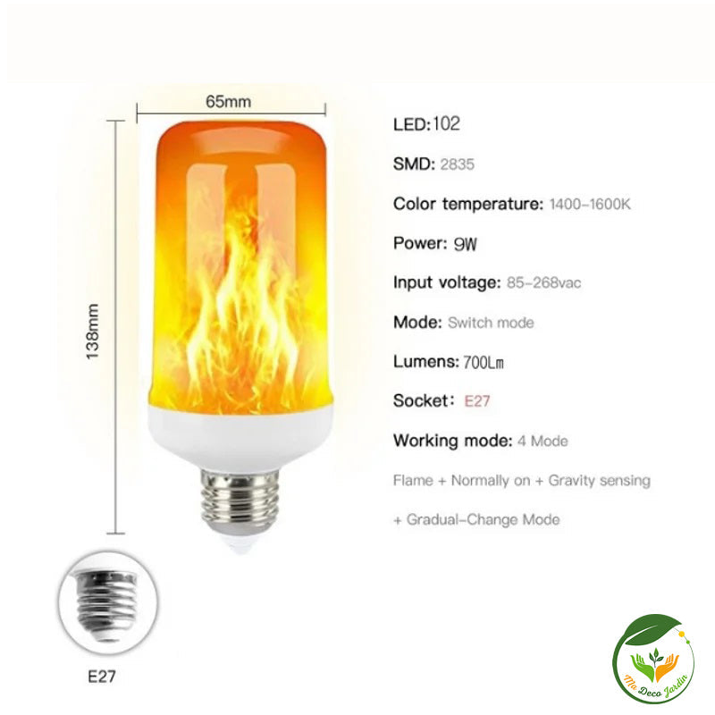 Ampoule LED à flamme caracteres- Ma-déco-Jardin