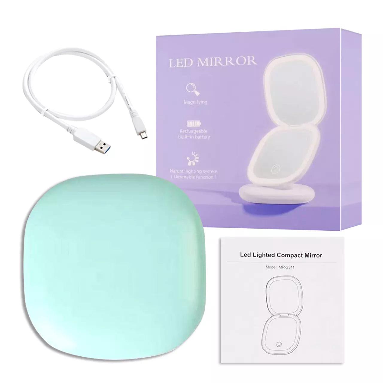 Miroir LED Compact a Double Face pour Maquillage Pratique