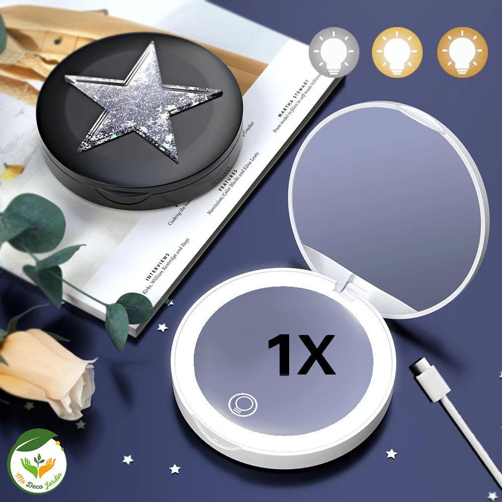 Miroir LED Compact a Double Face pour Maquillage Pratique