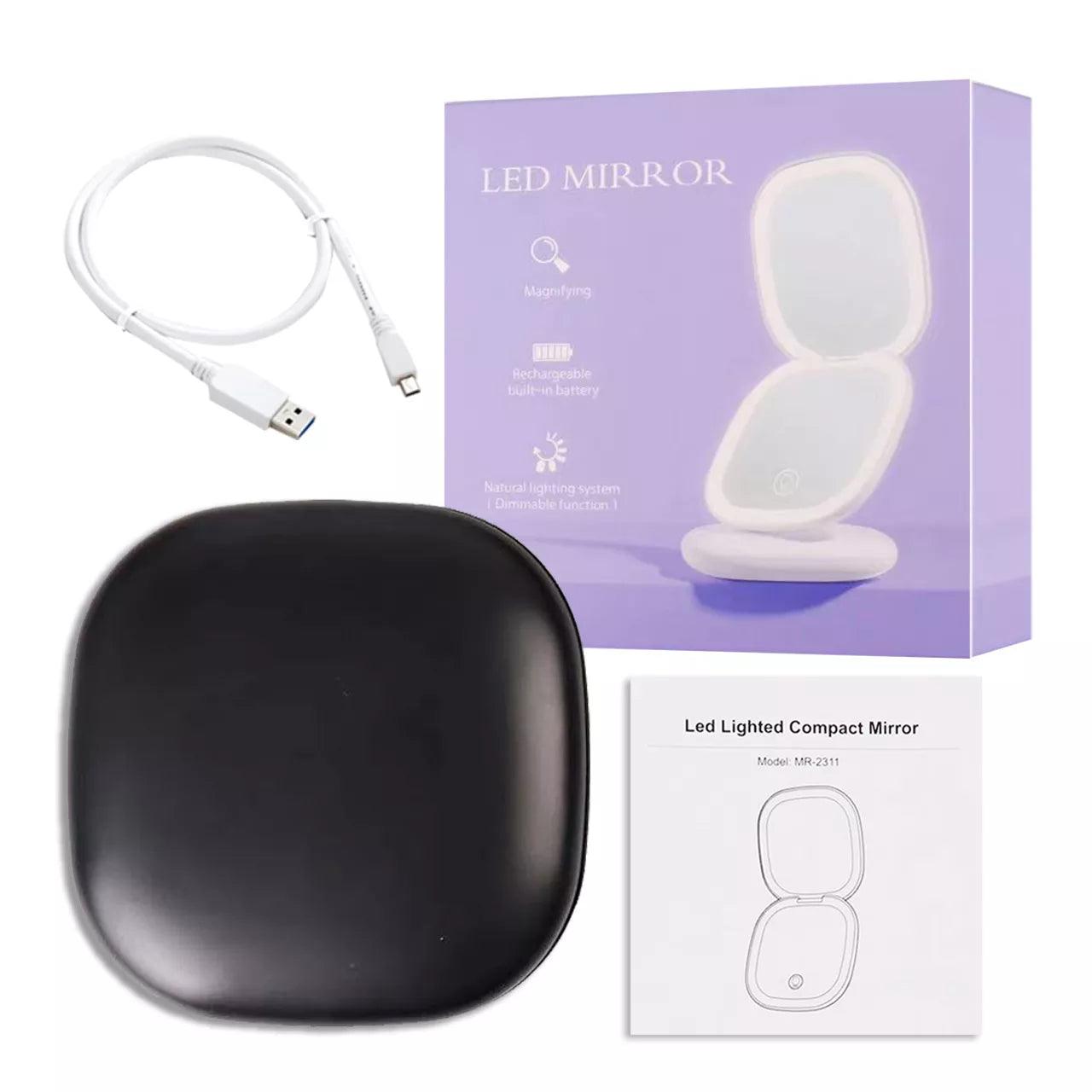 Miroir LED Compact a Double Face pour Maquillage Pratique