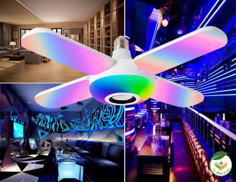 Plafonnier LED pliable aux couleurs vives, idéal pour les salons modernes et les espaces festifs.