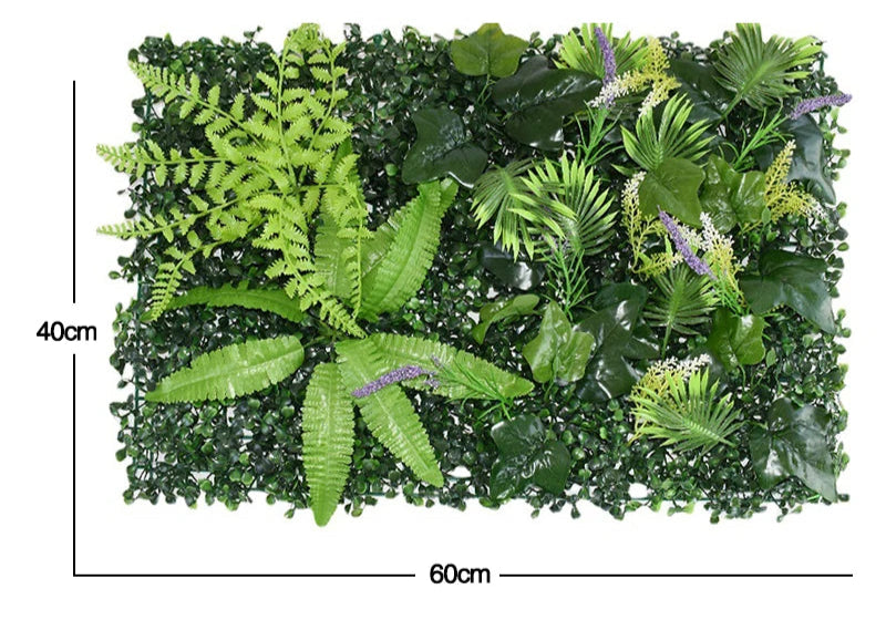 Plante artificielle murale verte 60x40cm, paysage, maison, jardin, Jungle, fausses plantes, panneaux muraux en plastique