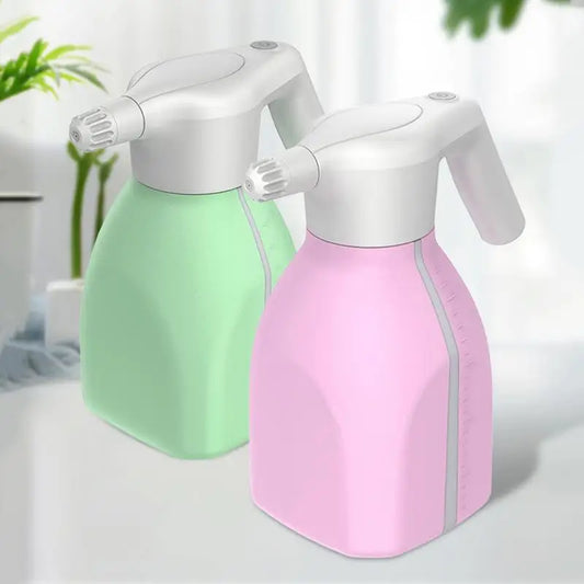 Pulvérisateur électrique automatique en couleurs pastel vert et rose, idéal pour l'entretien des plantes et jardinage, appareil de pulverisation electrique.