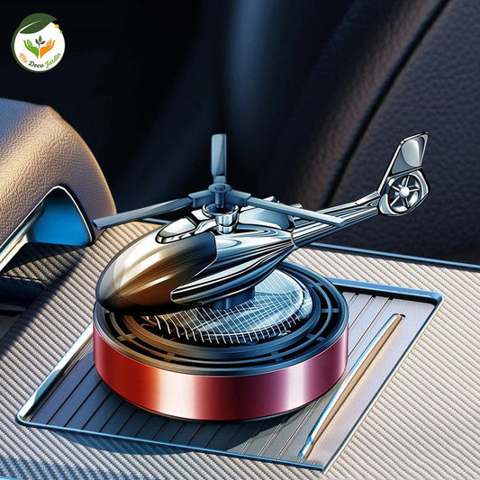 Purificateur d'air voiture solaire HELICOP™ en forme d'hélicoptère, design moderne pour une expérience rafraîchissante en voiture