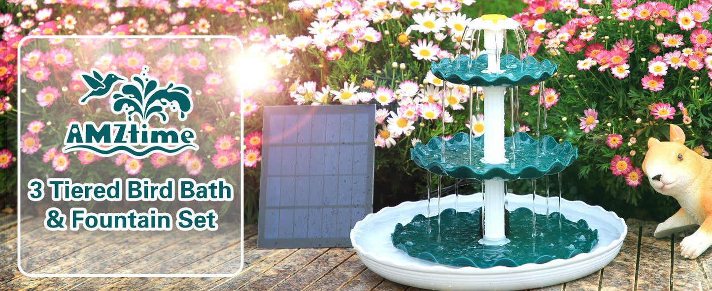 Fontaine pour oiseaux a plusieurs niveaux avec panneau solaire - Premium Outils Jardin from Ma-déco-Jardin - Just $45.14! Shop now at Madeco Jardin