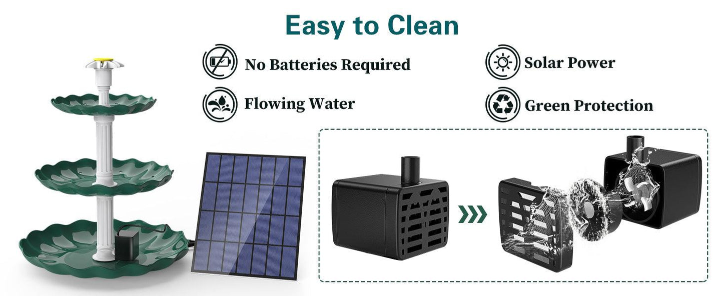Fontaine pour oiseaux a plusieurs niveaux avec panneau solaire - Premium Outils Jardin from Ma-déco-Jardin - Just $45.14! Shop now at Madeco Jardin