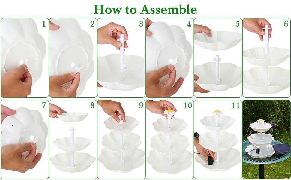 Fontaine pour oiseaux a plusieurs niveaux avec panneau solaire - Premium Outils Jardin from Ma-déco-Jardin - Just $37.22! Shop now at Madeco Jardin