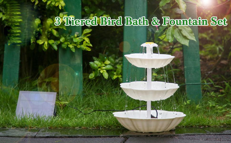 Fontaine pour oiseaux a plusieurs niveaux avec panneau solaire - Premium Outils Jardin from Ma-déco-Jardin - Just $45.14! Shop now at Madeco Jardin
