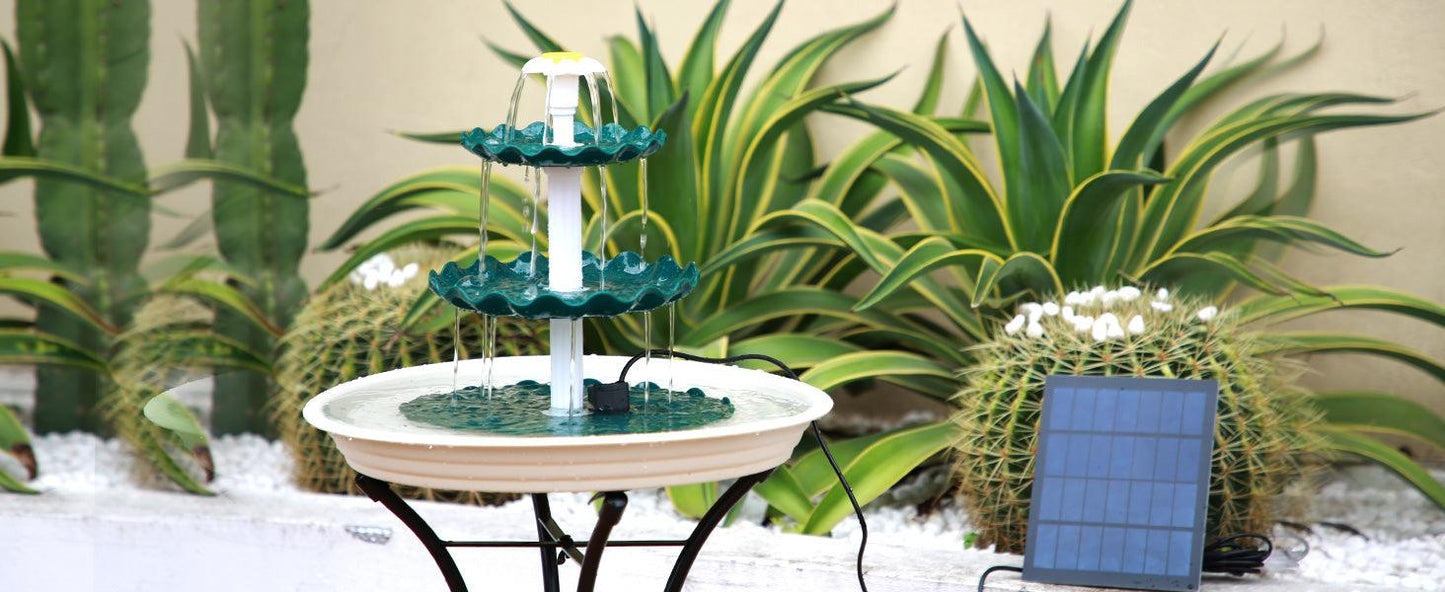 Fontaine pour oiseaux a plusieurs niveaux avec panneau solaire - Premium Outils Jardin from Ma-déco-Jardin - Just $45.14! Shop now at Madeco Jardin