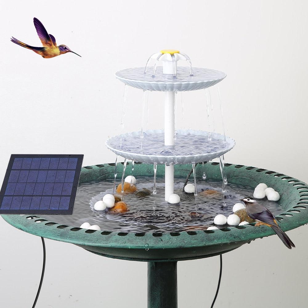 Fontaine pour oiseaux a plusieurs niveaux avec panneau solaire - Premium Outils Jardin from Ma-déco-Jardin - Just $45.14! Shop now at Madeco Jardin