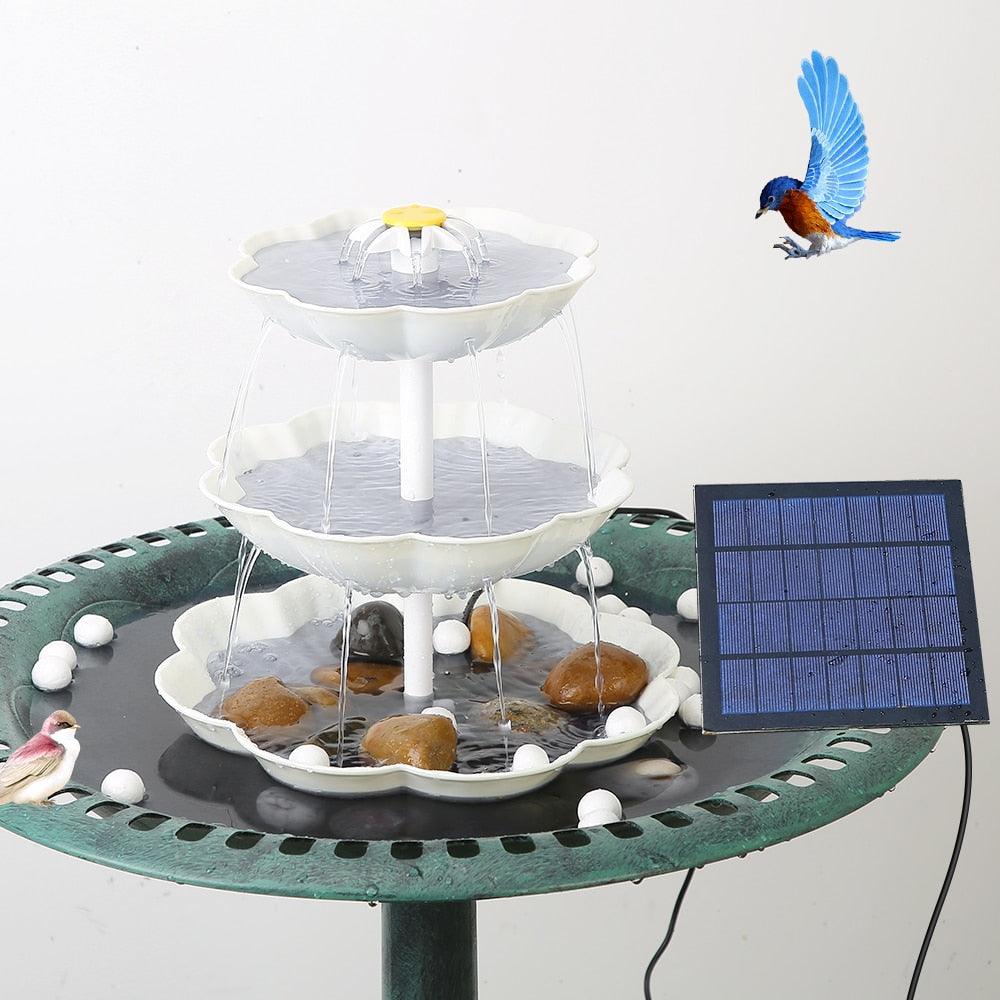 Fontaine pour oiseaux a plusieurs niveaux avec panneau solaire - Premium Outils Jardin from Ma-déco-Jardin - Just $45.14! Shop now at Madeco Jardin