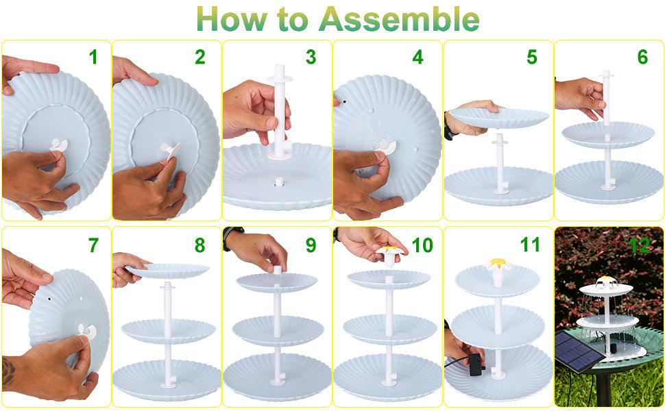 Fontaine pour oiseaux a plusieurs niveaux avec panneau solaire - Premium Outils Jardin from Ma-déco-Jardin - Just $45.14! Shop now at Madeco Jardin