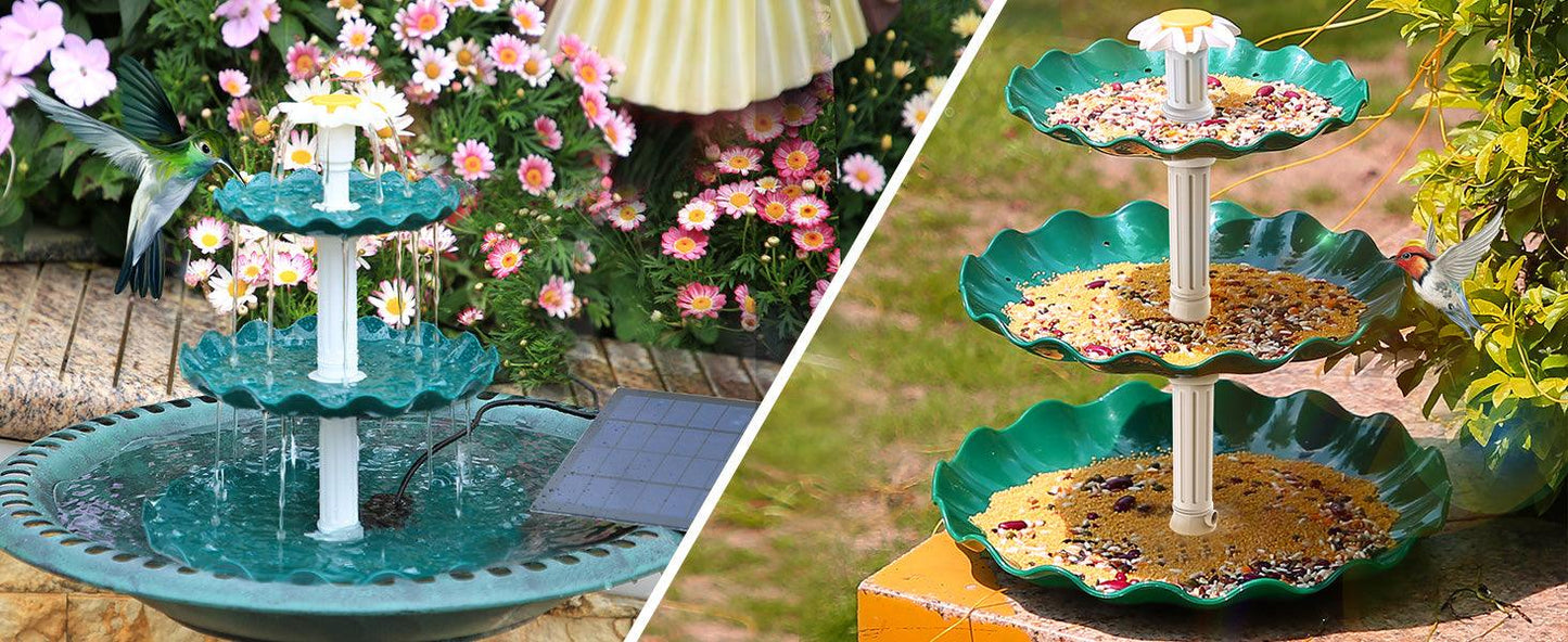 Fontaine pour oiseaux a plusieurs niveaux avec panneau solaire - Premium Outils Jardin from Ma-déco-Jardin - Just $45.14! Shop now at Madeco Jardin