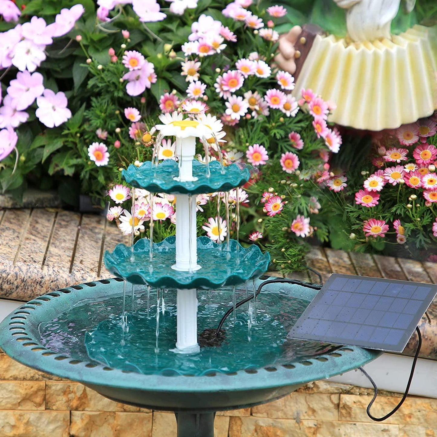 Fontaine pour oiseaux a plusieurs niveaux avec panneau solaire - Premium Outils Jardin from Ma-déco-Jardin - Just $45.14! Shop now at Madeco Jardin