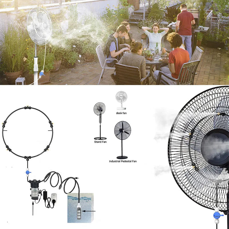 Brumisateur de terrasse BRUFRESH qui offre un confort optimal avec des jets d'eau frais pour les espaces extérieurs