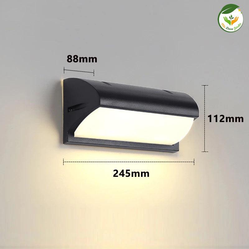 Lampe LED jardin moderne en extérieur, design épuré avec diffuseur blanc, idéale pour éclairer votre espace extérieur