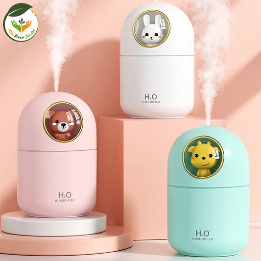 Diffuseur huiles essentielles DELIXING en trois couleurs pastel avec des motifs animaliers, parfait pour une ambiance relaxante chez soi