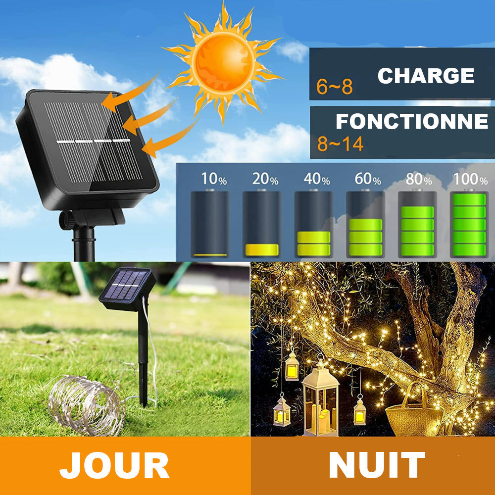 Guirlande Solaire Jardin GOTP - Eclairage Decoratif Exterieur