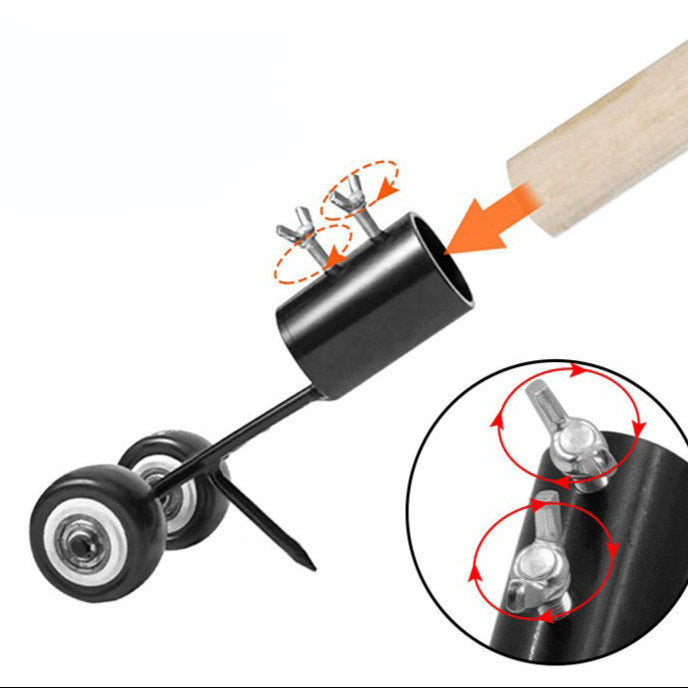 Outil de jardin avec roulettes pour appliquer desherbant naturel jardin efficacement