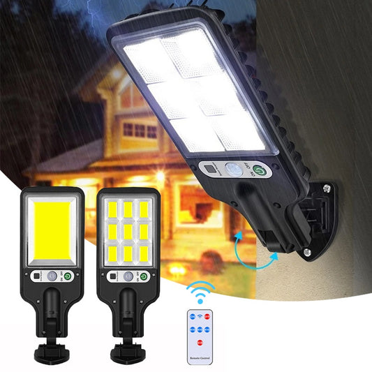 Lampadaire solaire LED avec télécommande, éclairage puissant et pratique, idéal pour les espaces extérieurs.