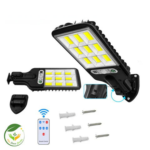 Lampadaire solaire LED avec télécommande, conçu pour un éclairage extérieur pratique et efficace, idéal pour le jardin