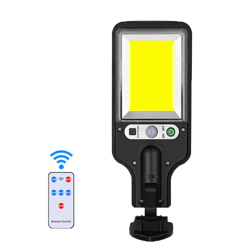 Lampadaire solaire LED avec télécommande, design moderne et éclairage puissant pour un usage extérieur pratique