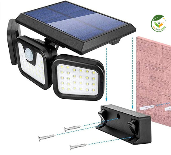 Lampes de jardin design à énergie solaire avec capteur de mouvement, idéales pour éclairer votre extérieur moderne.