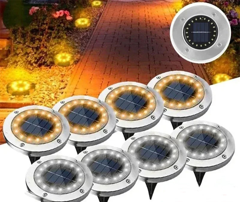 Ensemble de lampes solaires jardin avec éclairage LED, parfaites pour illuminer vos allées extérieures