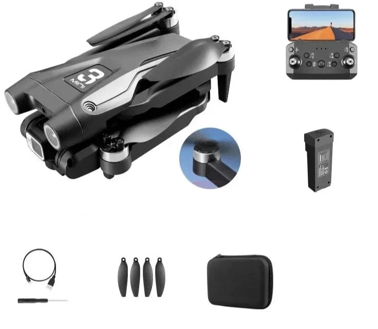 Mini drone enfant pliable avec télécommande, batterie et accessoires, idéal comme meilleur mini drone pour debutants