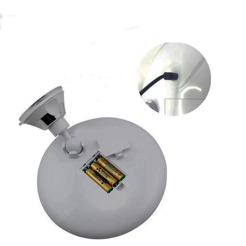 Miroir LED avec Eclairage au design moderne, incluant un compartiment pour piles et un éclairage pratique