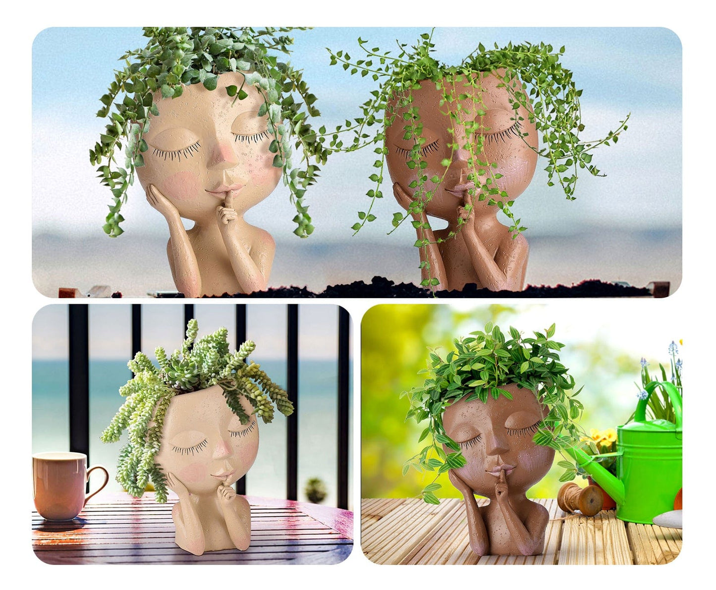 Pot de fleurs en visage de femme - Premium Pot de fleurs from Ma deco Jardin - Just $39.95! Shop now at Ma deco Jardin