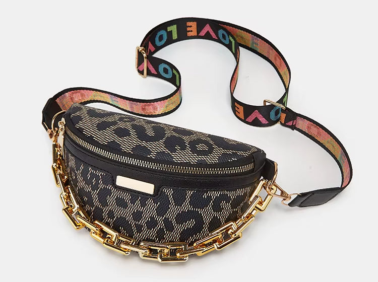 Sac Banane Tendance Femme Leopard avec Chaine Doree - Premium sac banane from Madeco Jardin - Just $25.90! Shop now at Madeco Jardin