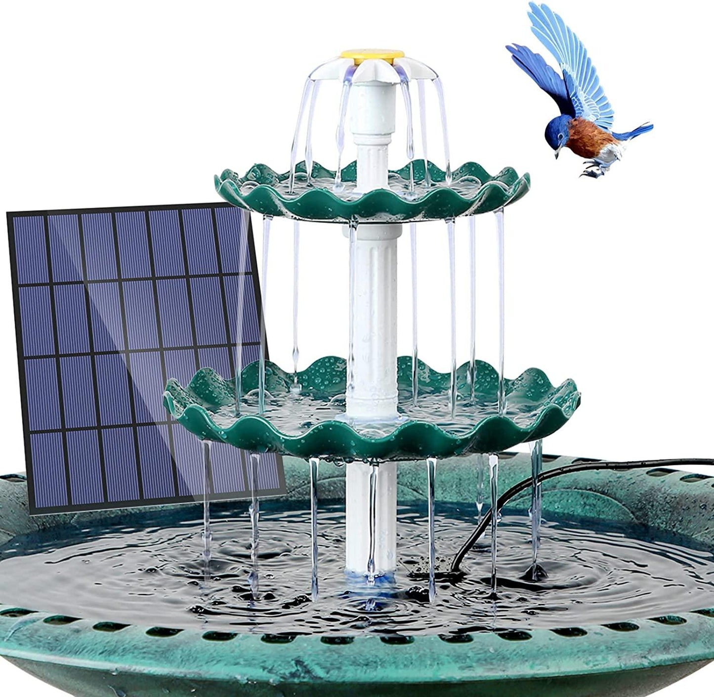 Fontaine pour oiseaux a plusieurs niveaux avec panneau solaire - Premium Outils Jardin from Ma-déco-Jardin - Just $45.14! Shop now at Madeco Jardin