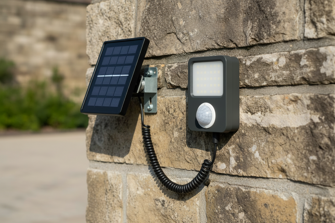 Lampe solaire détecteur de mouvement – spot solaire déclenché la nuit sur entrée de maison