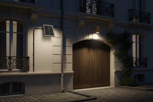lampe solaire panneau déporté jardin – éclairage pergola zone ombragée sans fil