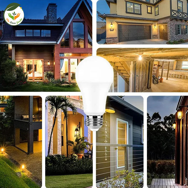 Ampoule LED avec radar, éclairage puissant idéale pour l'extérieur et l'intérieur, design moderne, efficacité énergétique