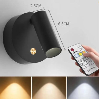 Applique murale tactile LED moderne noire avec télécommande, idéale comme luminaire tactile pour chambre