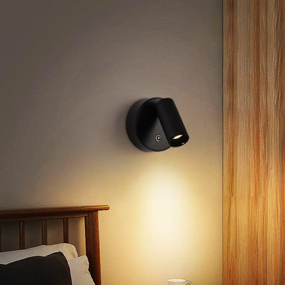 Applique murale tactile LED moderne en noir, idéale comme luminaire tactile pour chambre, apportant une lumière douce et orientable