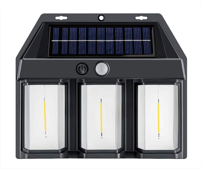 Applique murale solaire avec trois lampes LED et panneau solaire intégré pour éclairage extérieur efficace