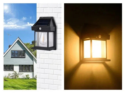 Applique murale solaire en tungsten, design élégant et éclairage chaleureux, idéale pour embellir l'extérieur