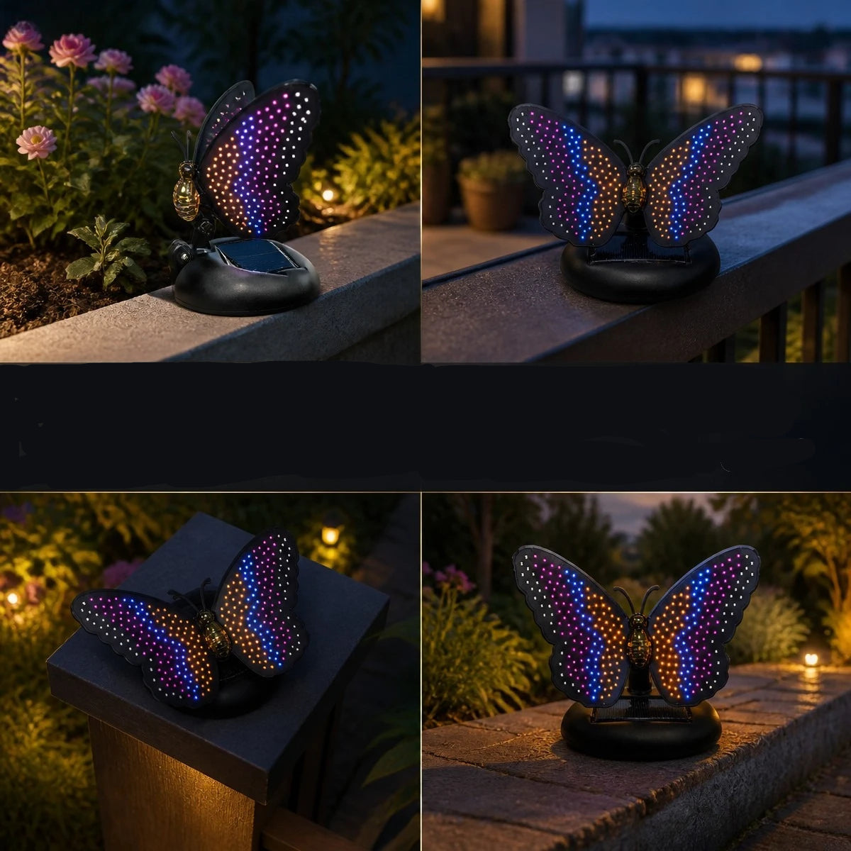 Applique Murale Solaire Lumineux Papillons