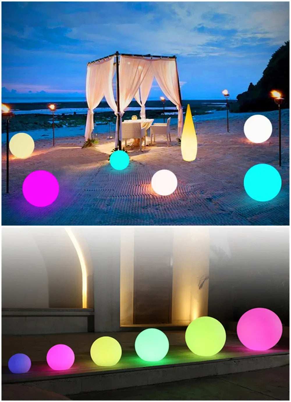 Boule lumineuse LED RGB étanche