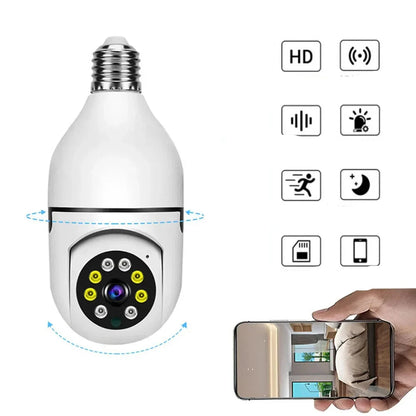 Camera de surveillance interieure CamE27 en forme d'ampoule avec vision HD et connexion smartphone pour sécurité optimale