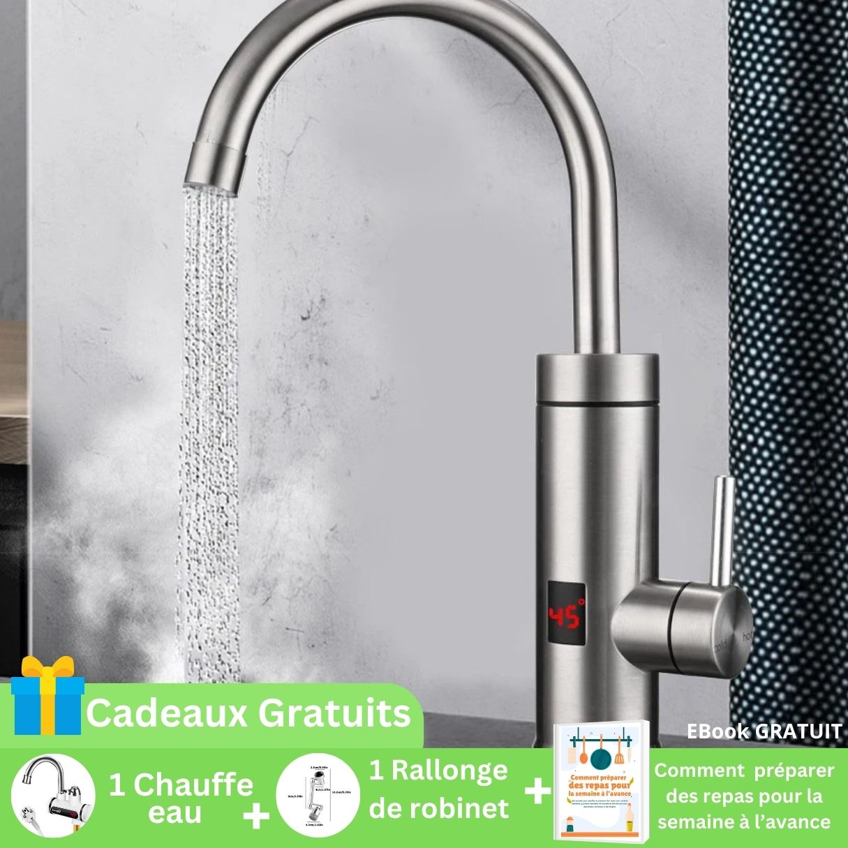 chauffe eau instantané electrique | SAENGQ™ CHROME OU BLANC - Premium
